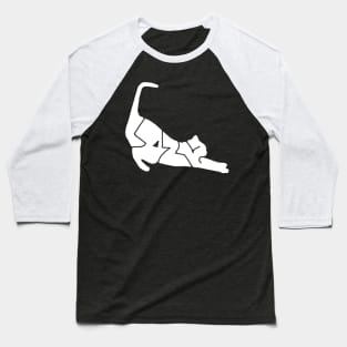 Lazy Cat - White Typography Baseball T-Shirt